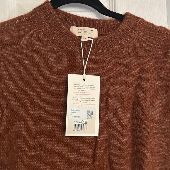 NWT Sezane Samuel jumper in Mahogany with flaw - Picture 4 of 5
